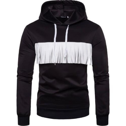 Europe/US Size Colorblock Hoodies Sweatshirts Male New Autumn Tassel Hip Hop Hooded Pullovers Men/Women Fashion Sweatshirts