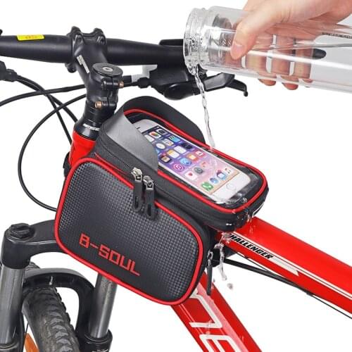 Cycling Bag Waterproof 6.2 inch Waterproof Cycling Bike Bag Bicycle Saddle Bag Riding Bike Accessories Bicycle Front Tube Pack
