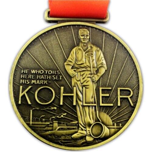 High quality engraved antique running souvenir 3D medal custom