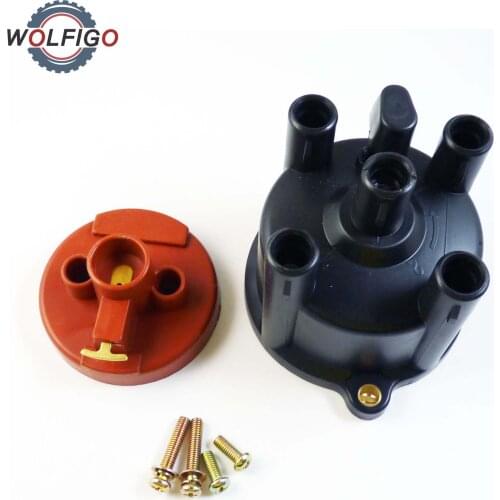 WOLFIGO New Fits for Toyota RAV4 Camry Celica MR2 Basic Ignition Distributor Rotor Cap Kit 19102-74040 19101-74110