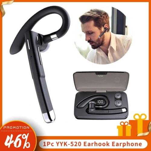 1Pc YYK-520 Earphone Bluetooth 5.0 Wireless Headset Hanging Earhook Earphones Waterproof Sports Stereo Earbud Headset with Mic