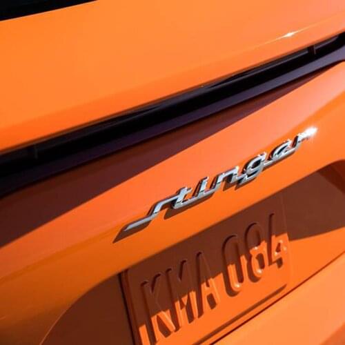 Car Rear Trunk Stinger Emblem Badge Sticker For Kia Stinger Tailgate Letters Nameplate decoration Decal Black Silver Car Styling