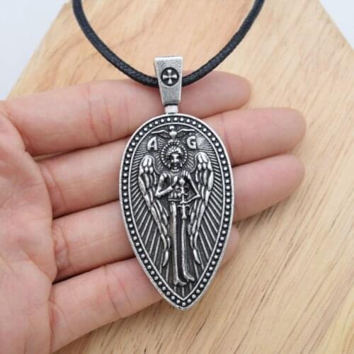 12pcs Archangel ST.MICHAEL PROTECT US Necklace Saint Shield Protection Cross Pendant