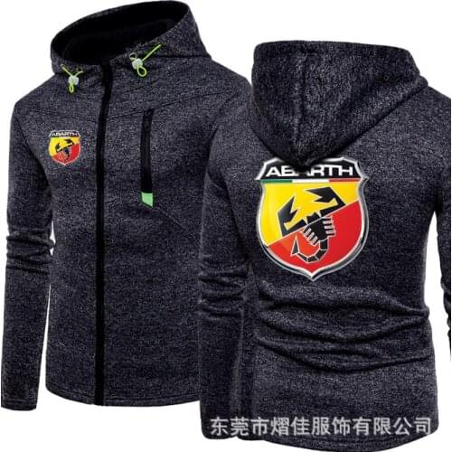 2020 Fashion Men Winter Autumn Mens Motorcycle ABARTH Hoodies Cotton Casual Zip Male Hooded Coats