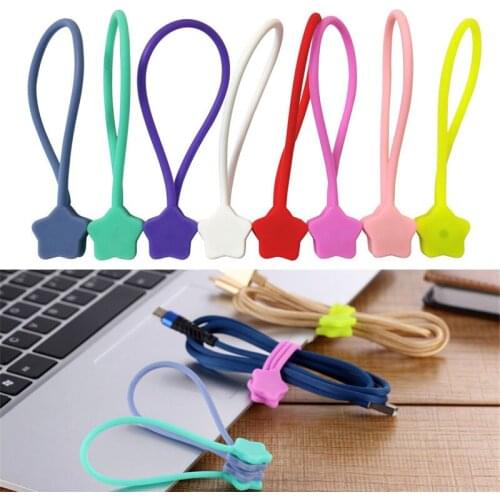 5pcs Star shape Data Cable Storage Buckle DIY Straps Magnit Clips Magnet Data Line Cord Organizer