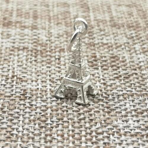 925 Sterling Silver Paris Eiffel Tower Charms 3D for Travel Necklace Bracelet Earring