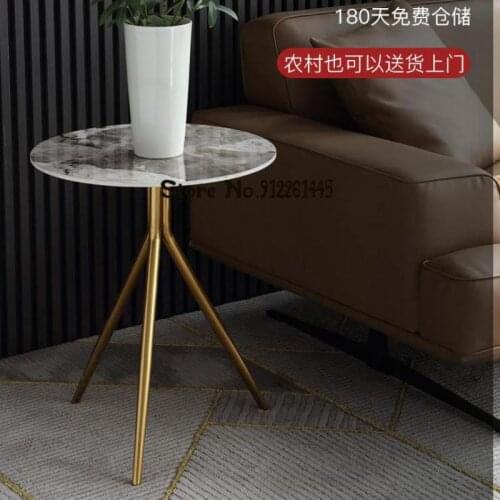 Side Table Light Luxury Marble Stainless Steel Modern Simple Sofa Living Room Small Side Table Designer Corner Table
