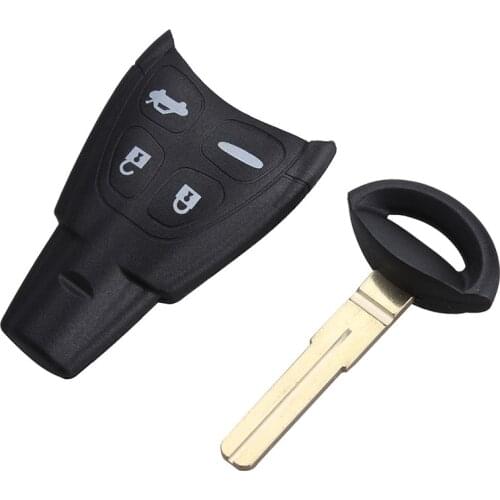 1pcs 4 Buttons Remote Key Fob Shell Case + Key Blank for SAAB 9-3 93 2003 2004 2005 2006 2007 2008 2009 Key Case