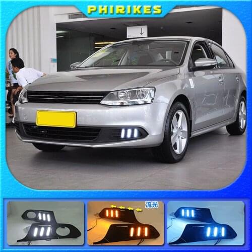 For Volkswagen VW Jetta Sagitar MK6 2012 2013 2014 car styling driving LED DRL Daytime Running Light Daylight