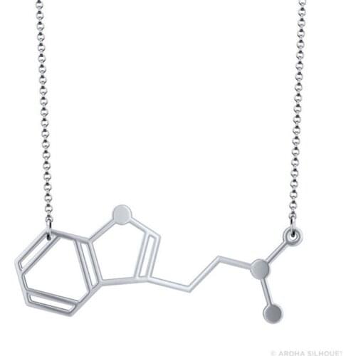 DMT Molecule Necklace Personalized Initial ,Chemistry , Graduation ,Science