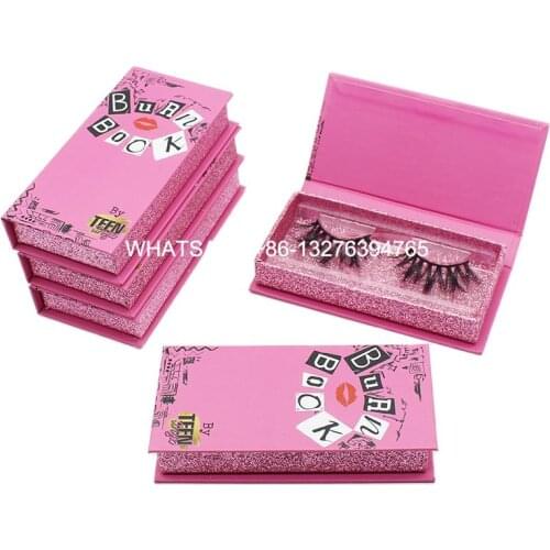 Pink Burn Book Mink Lash Box With Tray Custom Lashbox Packaging With Logo Custom Your Own Brand Lashes Cases