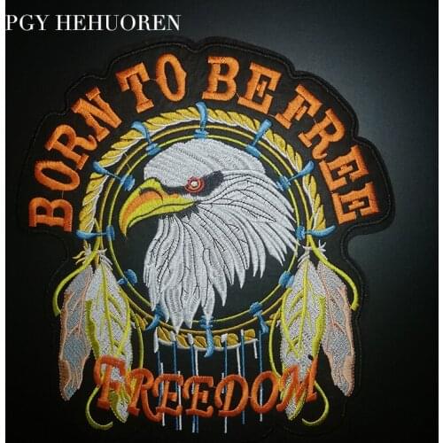 PGY Fine Motorcycle Embroidered Iron On Patches Large Punk Skull Badges Big Biker Patches For Clothing Coat Garment Accessories