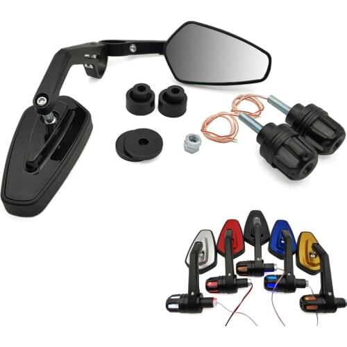 Motorcycle 22mm Rearview Handle mirror With LED Turn signal Side Light For Ducati MONSTER M400 SS750 SS800 SS900 SS1000 M1000S