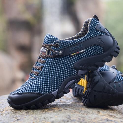High Quality Cow Leather Climbing Shoes Man Trekking Fishing Shoes Women Breathable Lycra Sneaker Camping Shoes Outdoor