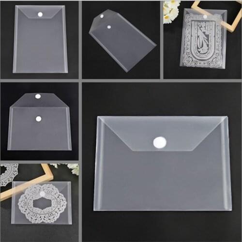 10-piece Set 7*5/7*9.4inch Magic Sticker Stick-up Transparent Portable Storage Bag Used To Store Dies Stamps Template Card Cover