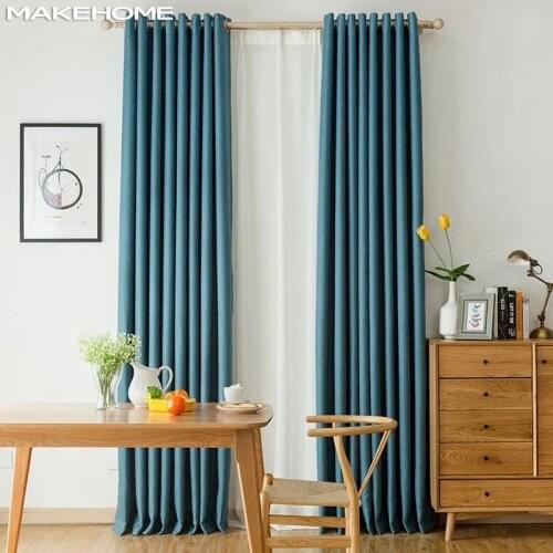 Solid Blackout Curtains for Living Room Bedroom Faux Linen Window Curtains Treatment Blinds Drapes Custom Made