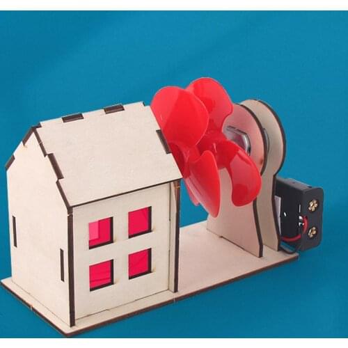 Wind Powers Station Experiments Kit Puzzle Teaching Wooden DIY Assemble Physics Education Toys for Circuit Experiments