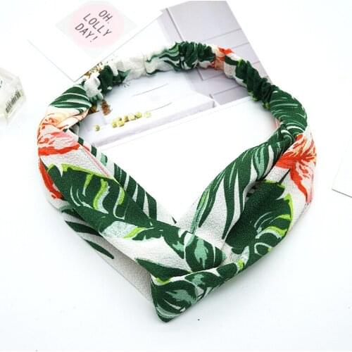 Tropical Flamingo Headbands for Women Retro Cross Turban Bandage HairBands Girls Hair Accessories Headwrap