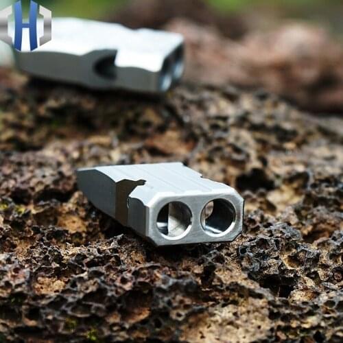 Titanium alloy survival sentry, metal triple rescue sentry, field survival equipment