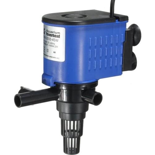 Adjustable water filter pump, 45W submersible pump regulate water flow for aquarium fish tank, extra pipe for external filter
