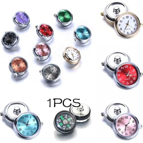 Snaps Jewelry 18mm Glass Watch Snap Buttons Interchangeable Jewelry Accessory Replaceable Snap Bracelet Women and Men Jewelry