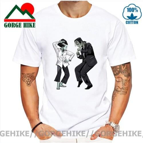 GorgeHike Pulp Frankenstein T shirt mens Trend Fashion Casual Tshirt Gothic Vintage Fiction Movie Monster T-shirt Brand Clothing
