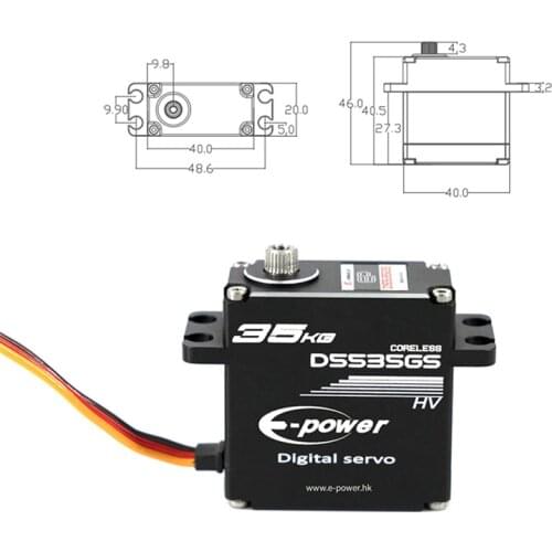 Waterproof 35kg 8.4V D5535GS / D5545GS 45KG Digital Metal Gear Servo Micro High Torque Stainless Steel Arduino Servos for RC Car