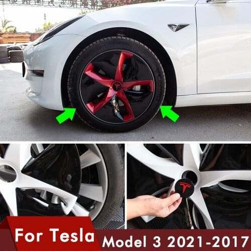Vxvb New For Tesla Model 3 2021 Accessories Model3 Car Hub Cover Wheel Cap 18-Inch Automobile Hubcap Wheel Cover Model Three