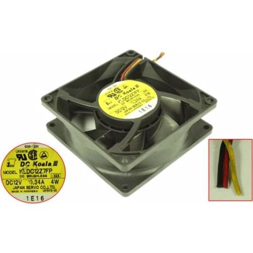 Japan KLDC12Z7FP DC 12V 0.34A 90x90x32mm 3-wire Server Cooling Fan