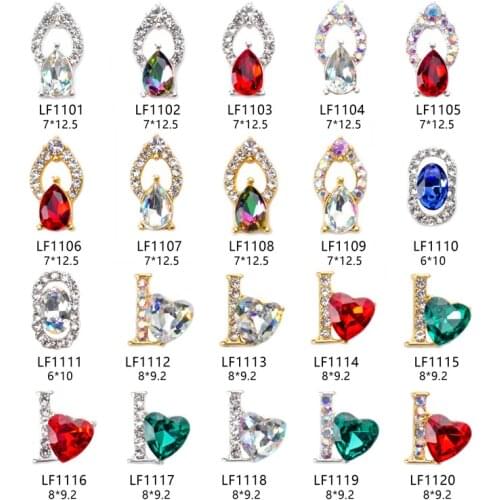 10Pcs Holographic Nail Art Rhinestones Crystal Heart Design 3D Charms Nail Jewelry For Nail Accessories Polish Gem Stones