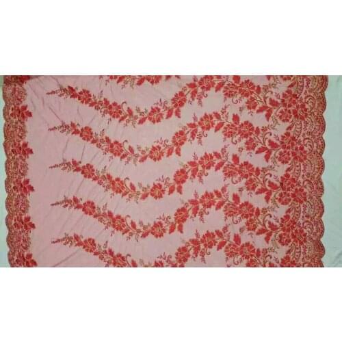 120-130cm metallic thread framed dyed polyester yarn embroidery net lace fabric,XERY-SJ0319B