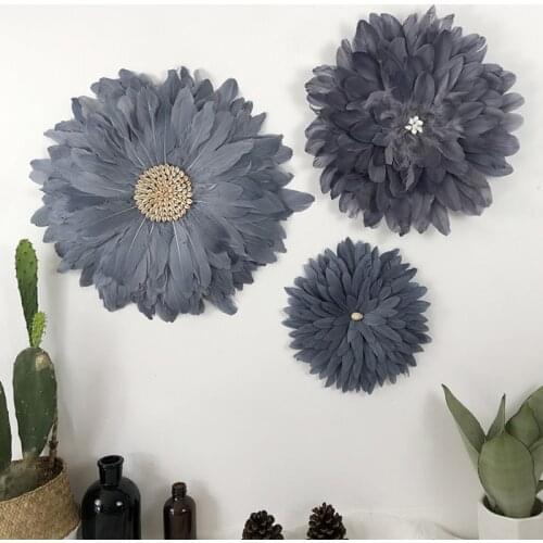 3pcs Set Feather Wall Decoration Pendant Nordic Creative Living Room Decor Porch Bedside Luxury Wall Hanging Decoration Home