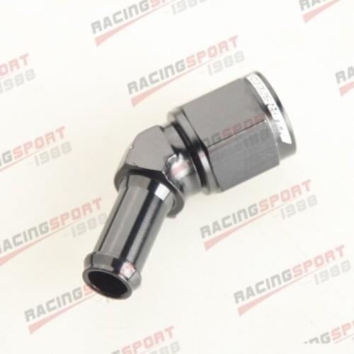 45 Degree -6AN Female To 3/8" 10mm Hose Barb Adapter Fitting Black/BLUE