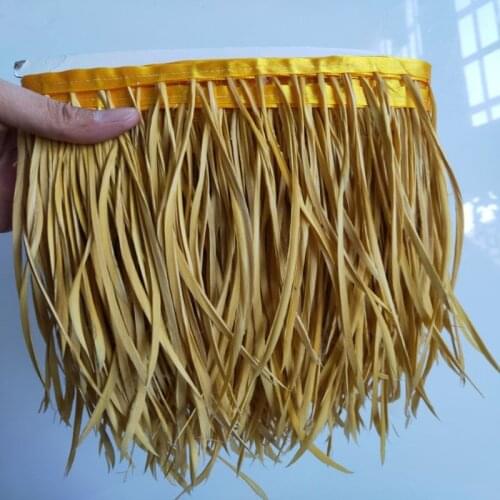 5 Meter Width 15-20 CM Fancy Dyed Colored Stripped Goose Feather Tassel Fringe Trim Ribbon Trimming Costume Decoration