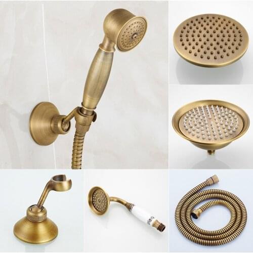 Antique Bronze Shower Head Hand Shower Hand Spray Shower Holder Copper Bathroom Antique Bathroom Accessories