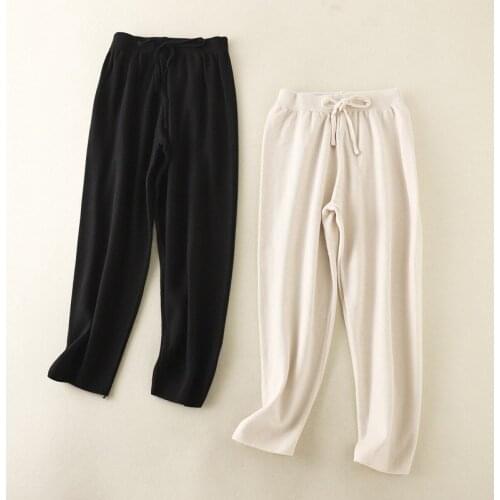 Maternity pants autumn wear fashionable winter clothes thick and loose casual knitted grandma Harlan bottom pants women trouser