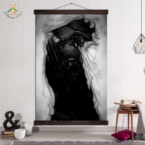 Black and White Poster wall art decor Modern Picture posters and prints Canvas Painting Samurai decorative Pictures for bedroom
