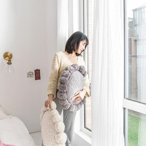 45*45cm Diamond Square Decorative Throw Pillow Case Edge Ball Lace Sofa Pillowcase For Home Bedroom Office Car Cushion Cover