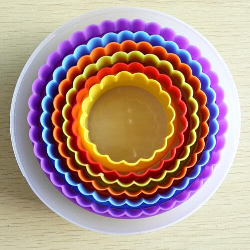 6 pcs/set Plastic Cupcake Round Shape Cookie Cutter Baking Tools Mould Cookie Cake Mold Fondant Round Shape Mold