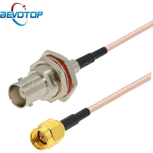 SMA Male to BNC Female Waterproof Bulkhead RG316 Pigtail RF Coaxial Cable Assembly BNC Jack to SMA Plug RF Extension Cable Cord