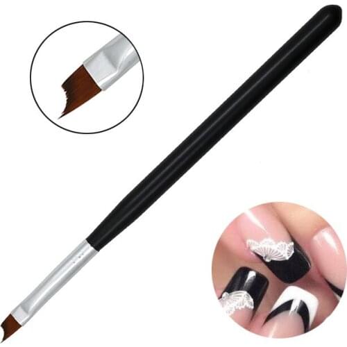 1PC Tip Nail Brush Acrylic UV Gel Drawing Painting Pen Black Handle Design Manicure Nail Art Tool