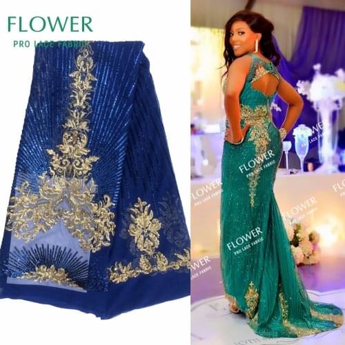 Sequined Embroidered Net Fabric Red For Indian Wedding Fabric Material Latest African Lace Fabric With Sequins Nigeria Mesh Lace