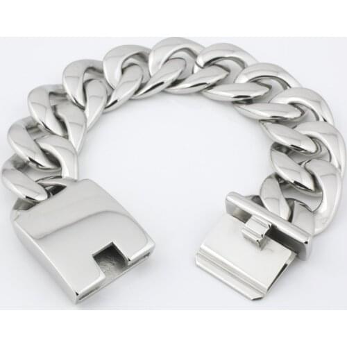 LINSION 7 Lengths Huge & Heavy 316L Stainless Steel Mens Bracelet Biker Rocker Punk Chain 5Q007 Free Shipping