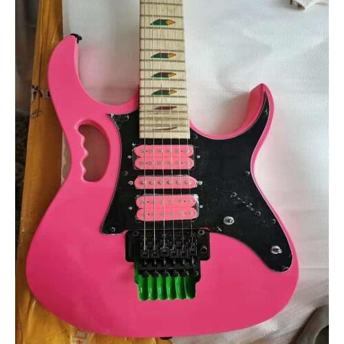 New customized 6-string electric guitar, pink pickup guitar, black hardware parts, free transportation