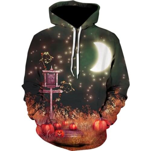 Newest 3D Print Halloween cosplay costumes Pumpkin Lamp Skull Pullovers Hoodies For Women/men Causal Loose Plus Size Sweatshirts