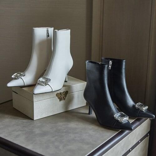 Brand new Chelsea boots Genuine leather women fashion Cowhide boots Womens shoes Size 34-40