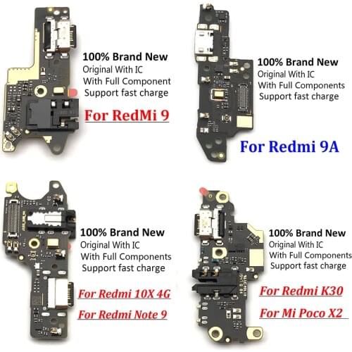 Original USB Charging Port Microphone Dock Connector Board Flex Cable For Xiaomi Mi 9T Redmi 8 8A 9A 9 K30 K20 / Redmi Note 9