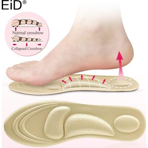 EiD 5D Orthotic Insoles Flat Feet Arch Support Cushion Plantillas Fascitis Insoles For Feet Man Women Orthopedic Pad Memory Foam