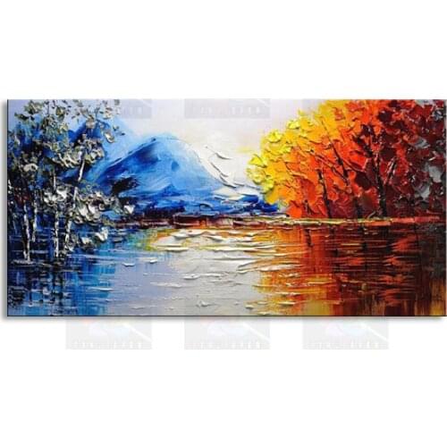 Hand-painted modern living room decorative Landscape oil painting 100% best Knife painting original directly from arti YS1-010