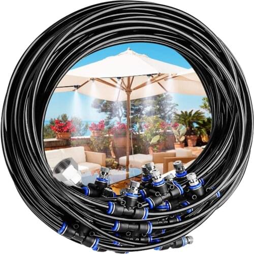 Garden Outdoor Mist Cooling System Patio Irrigation Kits Mist Nozzles 3/4' Adapter Waterring Irrigation